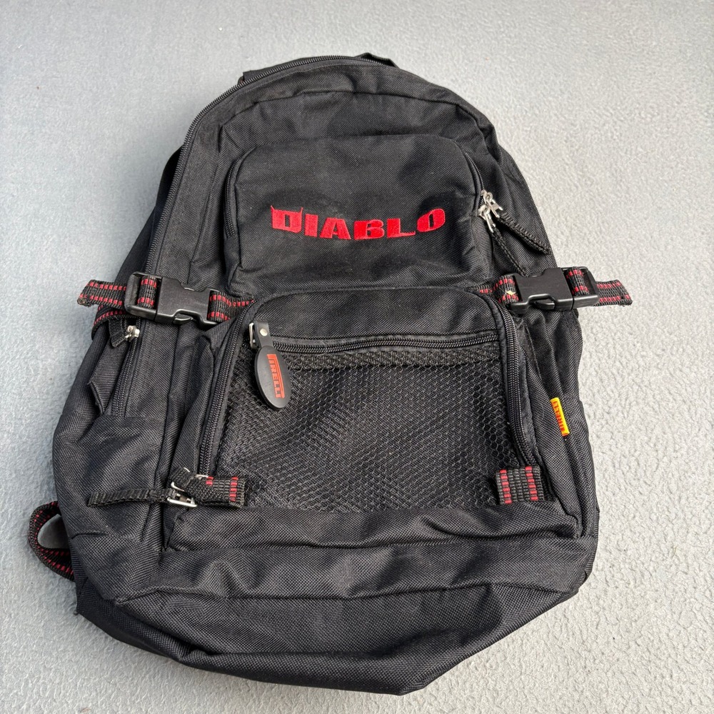 Pirelli Diablo Motorcycle Backpack Black Red Embroidered Technical Bag Pouch